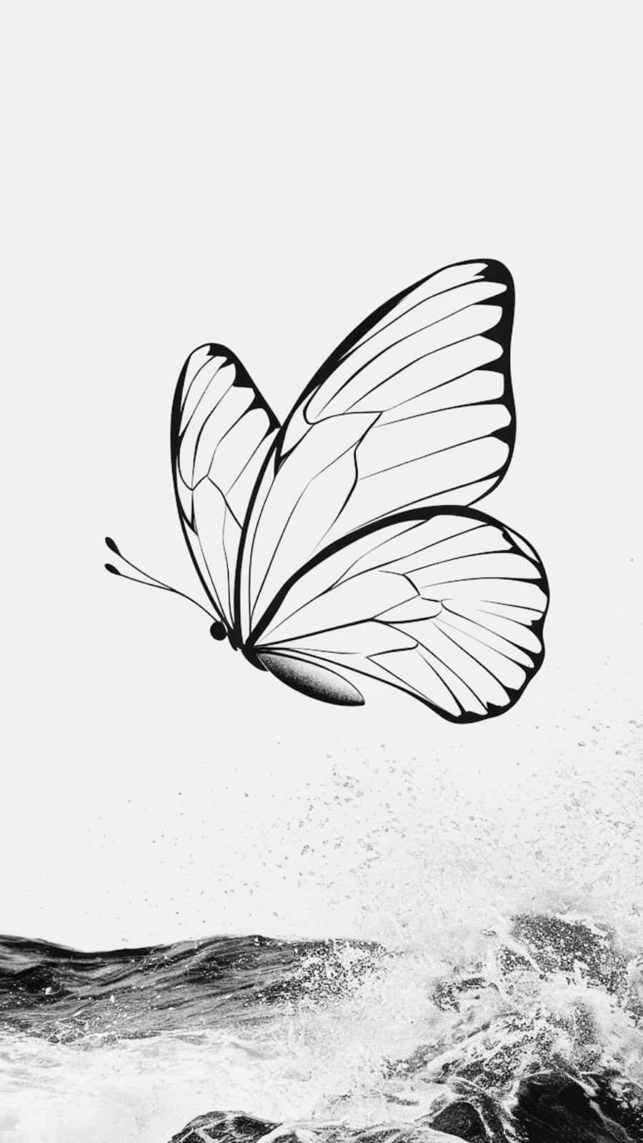 butterfly and wave