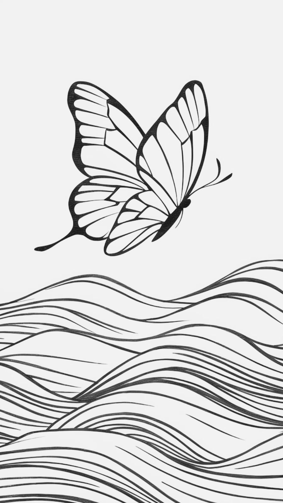 butterfly and wave