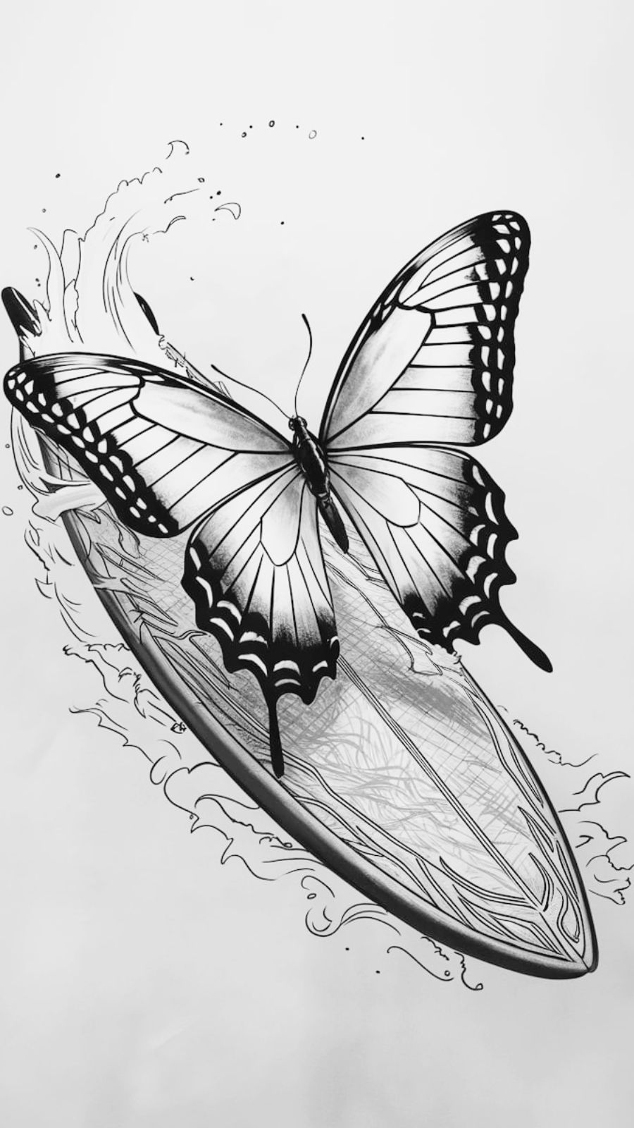 butterfly and wave