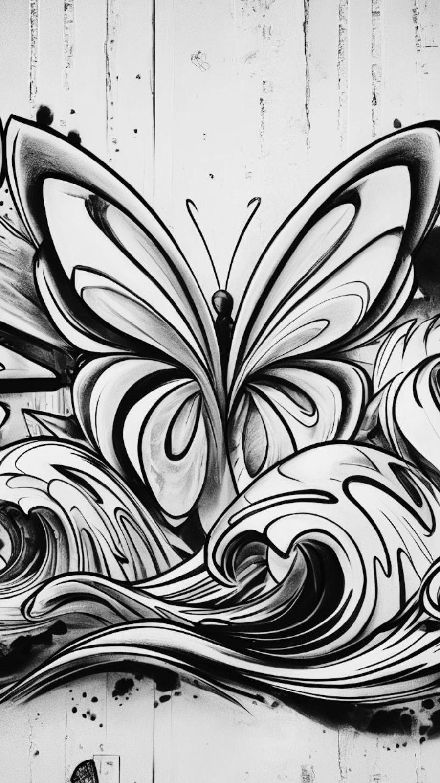 butterfly and wave