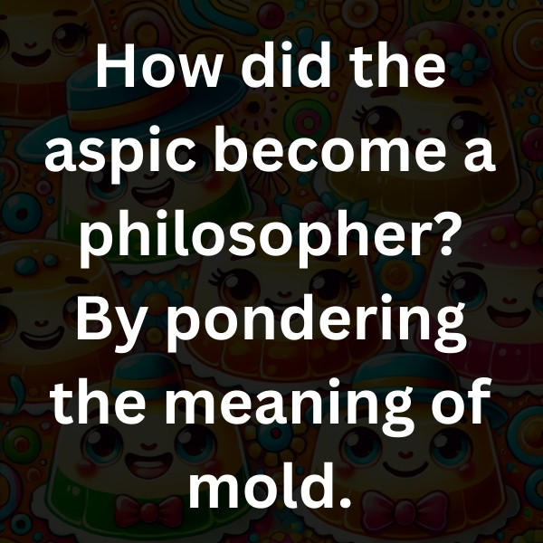 How did the aspic become a philosopher_ By pondering the meaning of mold