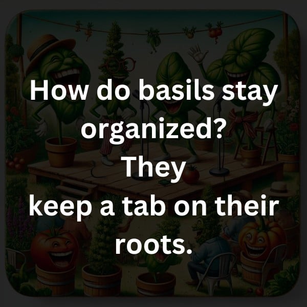 How do basils stay organized? They keep a tab on their roots.