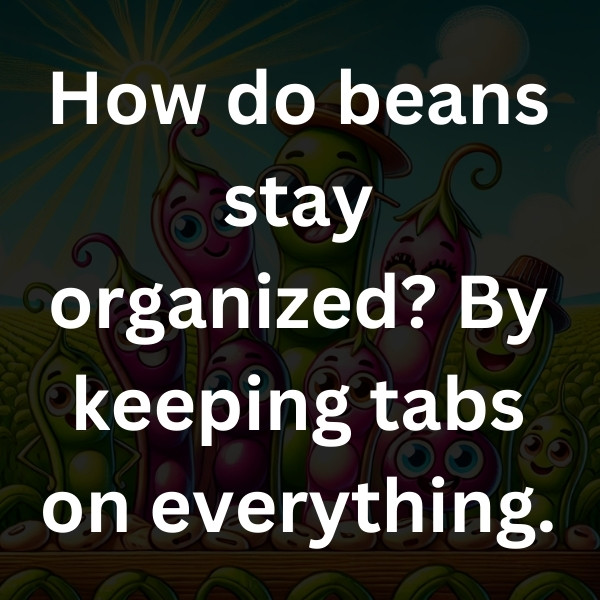 How do beans stay organized_ By keeping tabs on everything