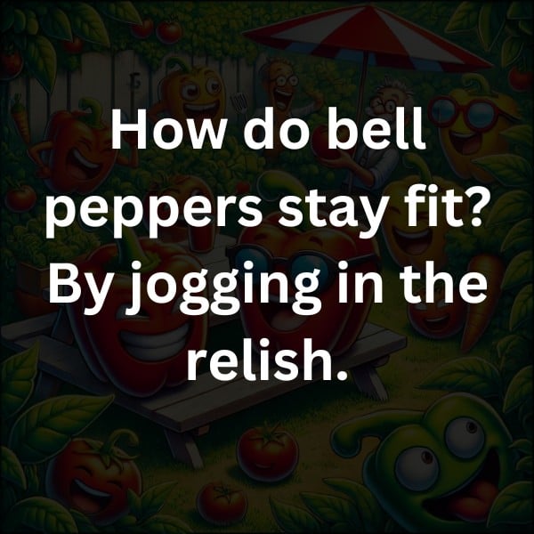 How do bell peppers stay fit? By jogging in the relish.
