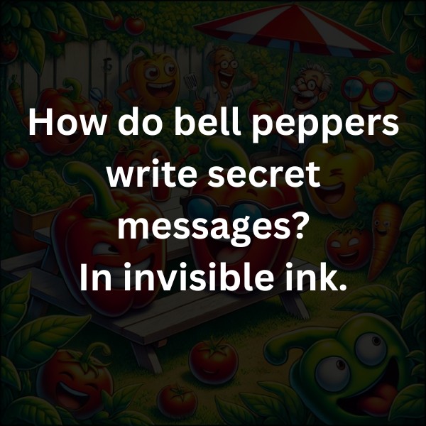 How do bell peppers write secret messages? In invisible ink.