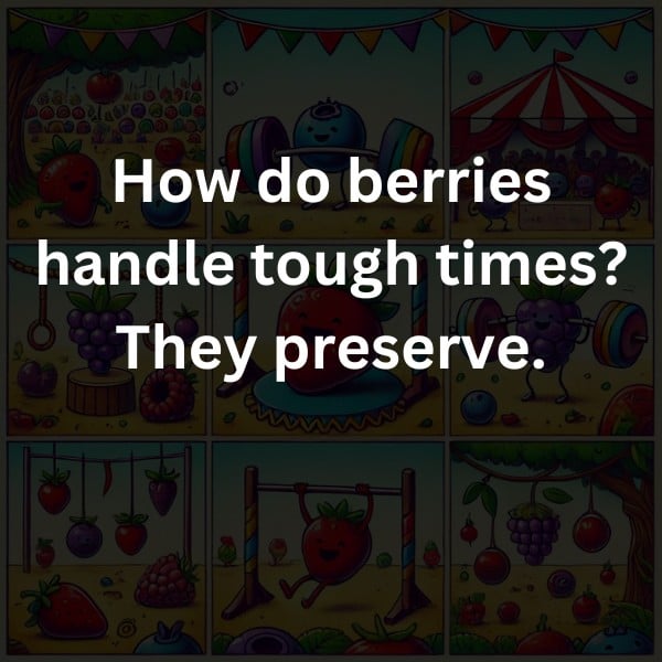 How do berries handle tough times? They preserve.