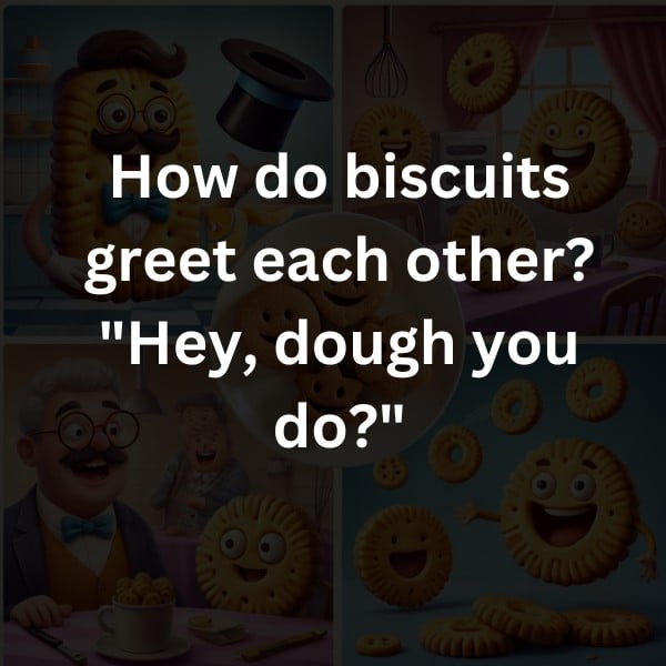 How do biscuits greet each other? "Hey, dough you do?"