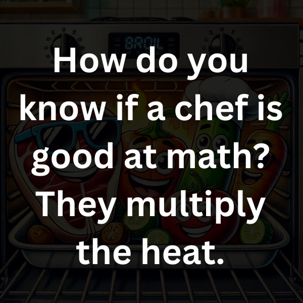 How do you know if a chef is good at math_ They multiply the heat