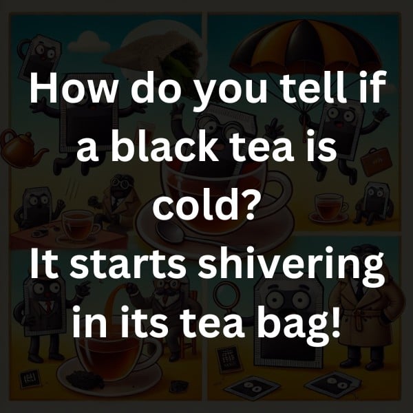 How do you tell if a black tea is cold? It starts shivering in its tea bag!