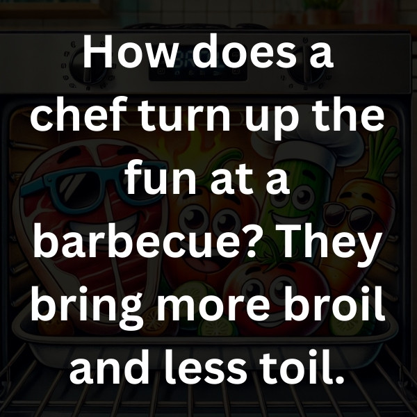 How does a chef turn up the fun at a barbecue_ They bring more broil and less toil