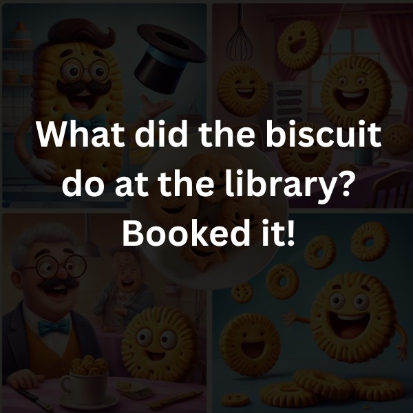 What did the biscuit do at the library? Booked it!