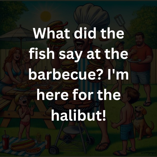 What did the fish say at the barbecue? I'm here for the halibut!