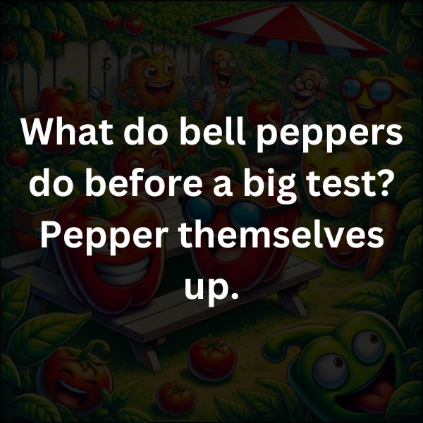 What do bell peppers do before a big test? Pepper themselves up.
