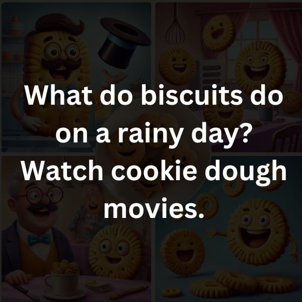 What do biscuits do on a rainy day? Watch cookie dough movies.