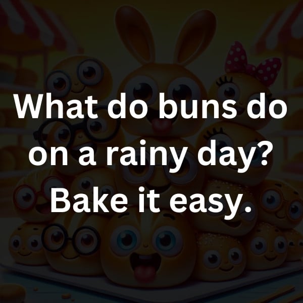What do buns do on a rainy day_ Bake it easy