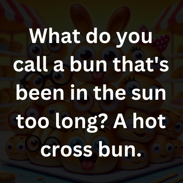 What do you call a bun that's been in the sun too long_ A hot cross bun