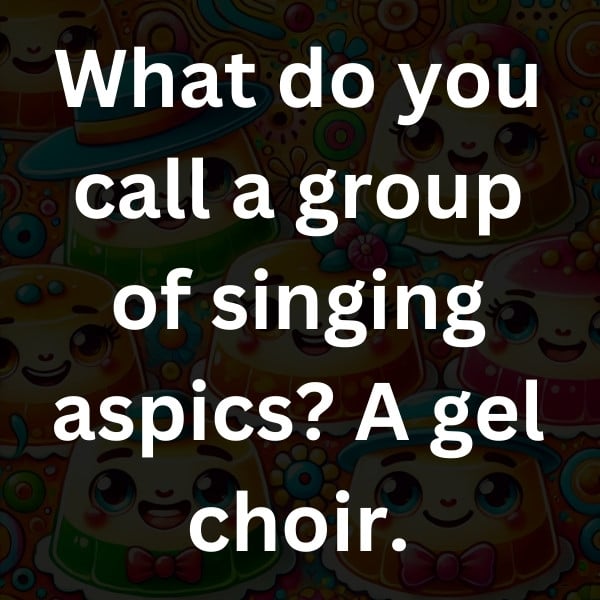 What do you call a group of singing aspics_ A gel choir