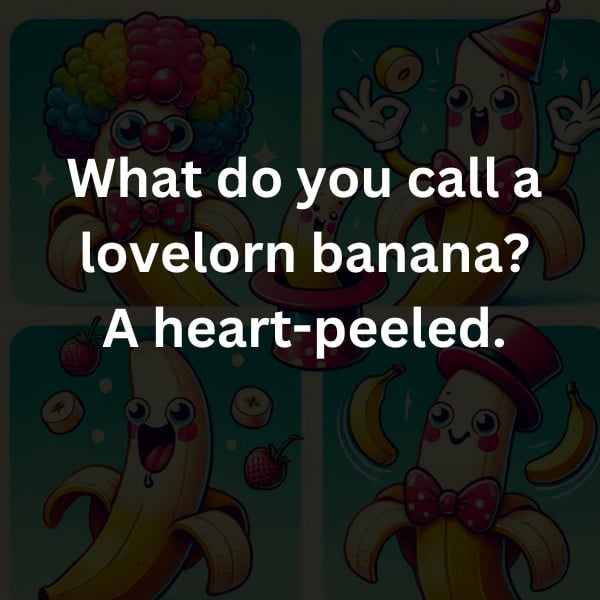 What do you call a lovelorn banana? A heart-peeled.