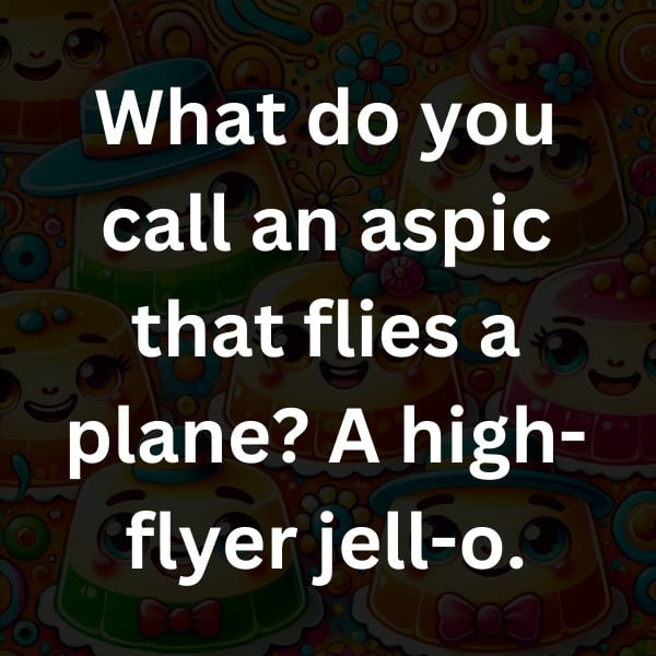 What do you call an aspic that flies a plane_ A high-flyer jell-o