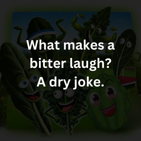 What makes a bitter laugh? A dry joke.