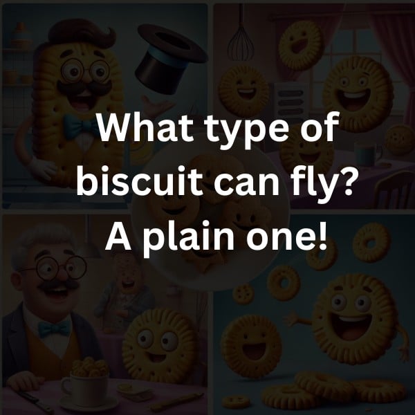 What type of biscuit can fly? A plain one!