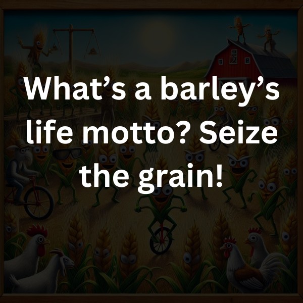 What’s a barley’s life motto? Seize the grain!