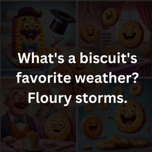 What's a biscuit's favorite weather? Floury storms.