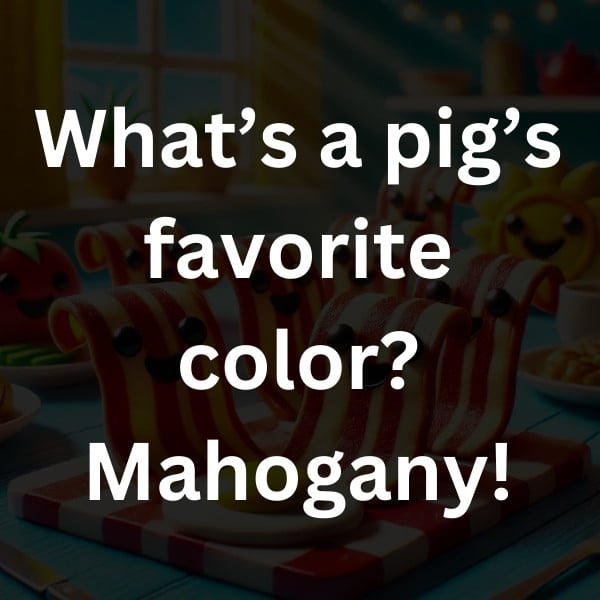 What’s a pig’s favorite color_ Mahogany!