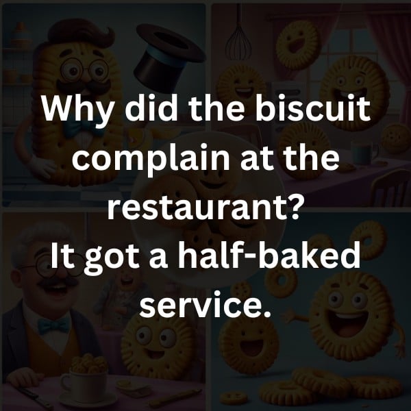 Why did the biscuit complain at the restaurant? It got a half-baked service.