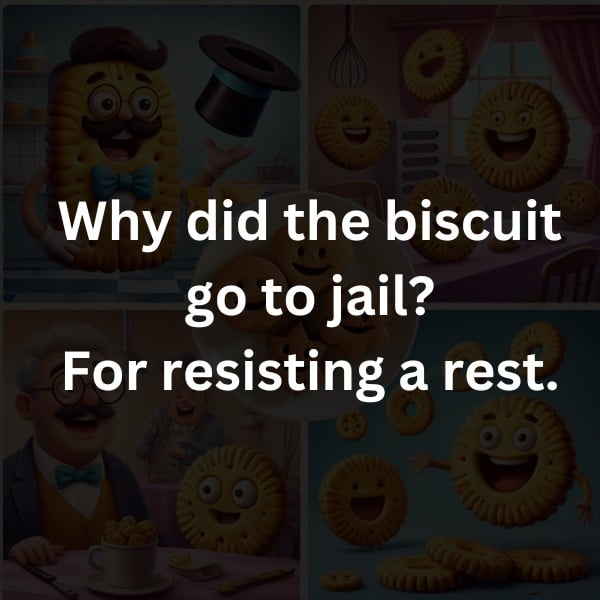 Why did the biscuit go to jail? For resisting a rest.