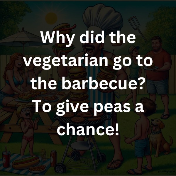Why did the vegetarian go to the barbecue? To give peas a chance!
