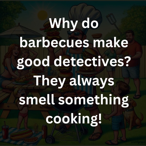 Why do barbecues make good detectives? They always smell something cooking!