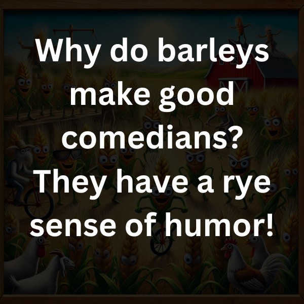 Why do barleys make good comedians? They have a rye sense of humor!