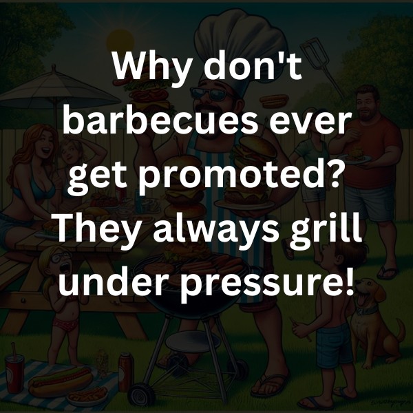 Why don't barbecues ever get promoted? They always grill under pressure!