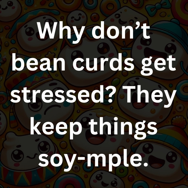 Why don’t bean curds get stressed_ They keep things soy-mple