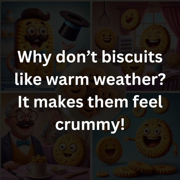 Why don’t biscuits like warm weather? It makes them feel crummy!