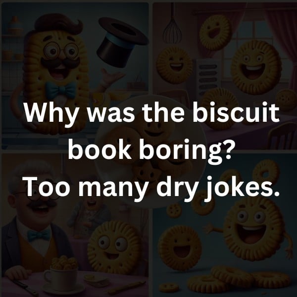 Why was the biscuit book boring? Too many dry jokes.