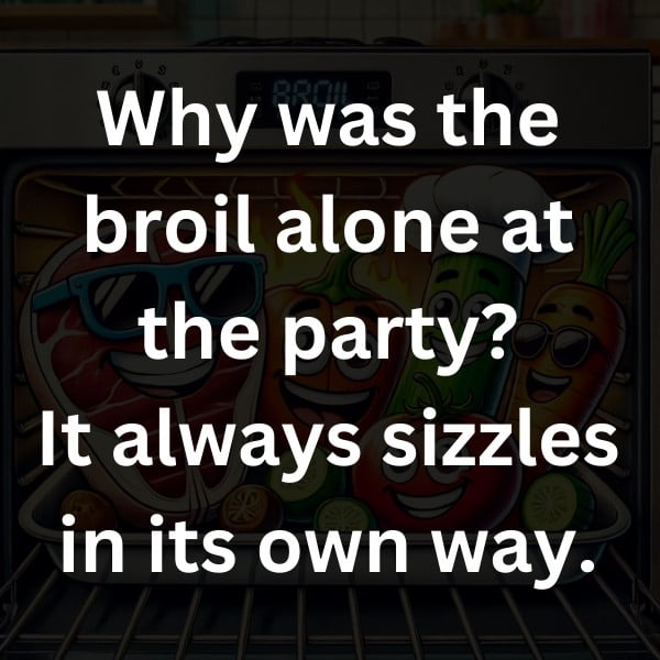 Why was the broil alone at the party_ It always sizzles in its own way
