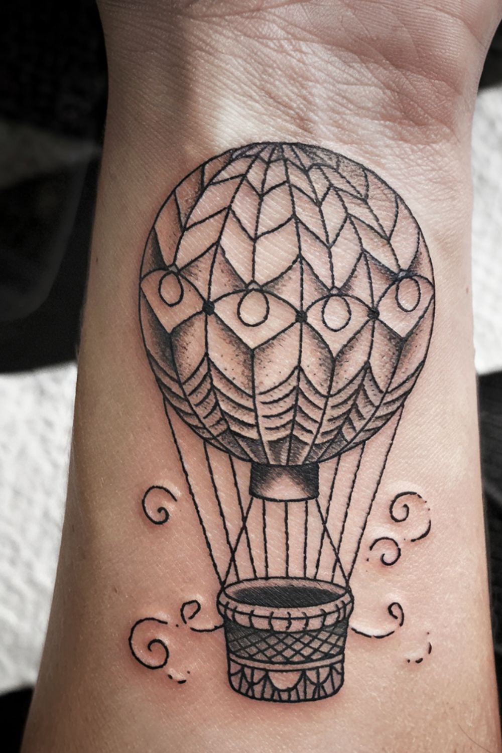 Hot Air Balloon Wrist Tattoos for Women