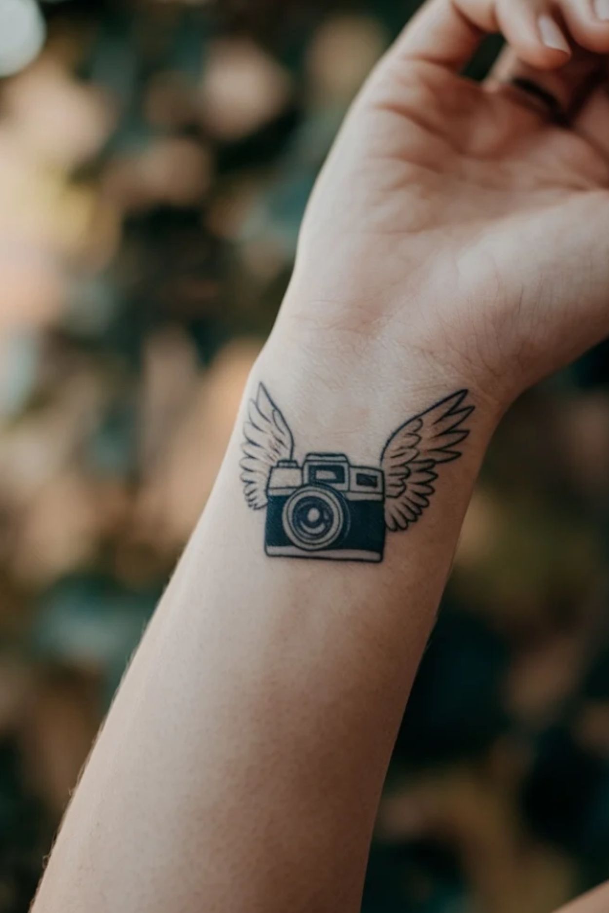 Small Camera Wrist Tattoos for Women