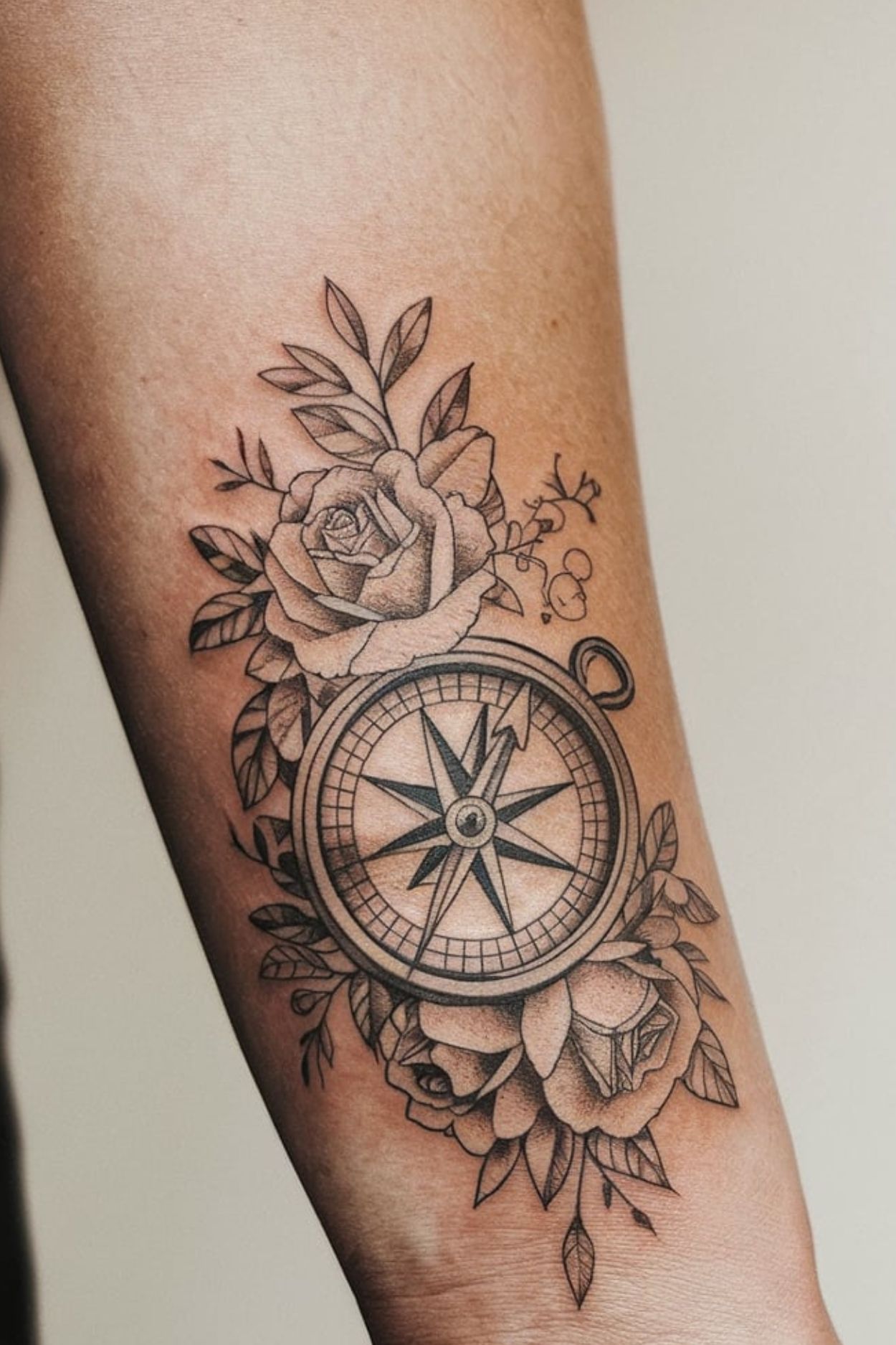 Small Compass Wrist Tattoo Ideas for Women