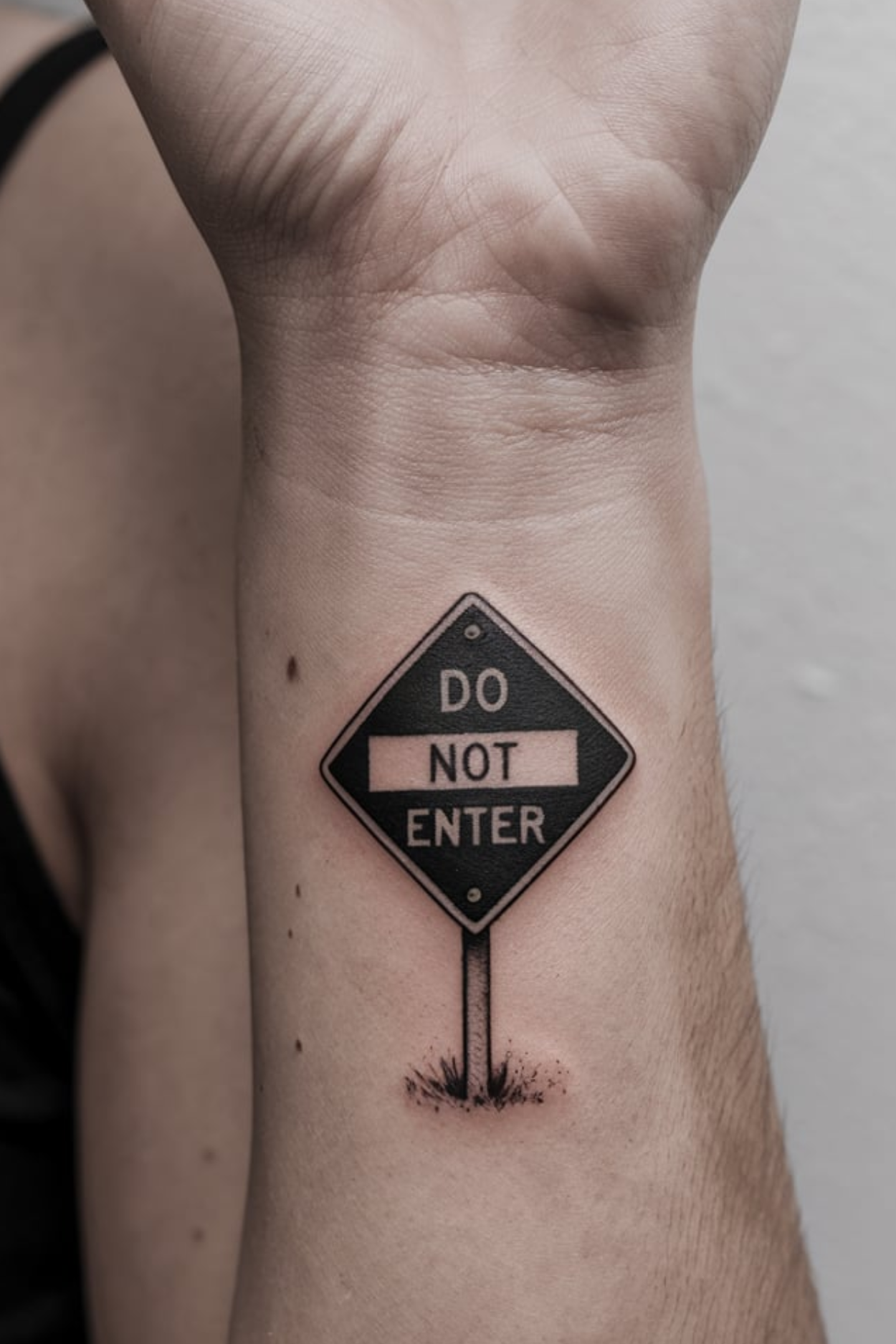 Road Sign Wrist Tattoo Ideas for Women
