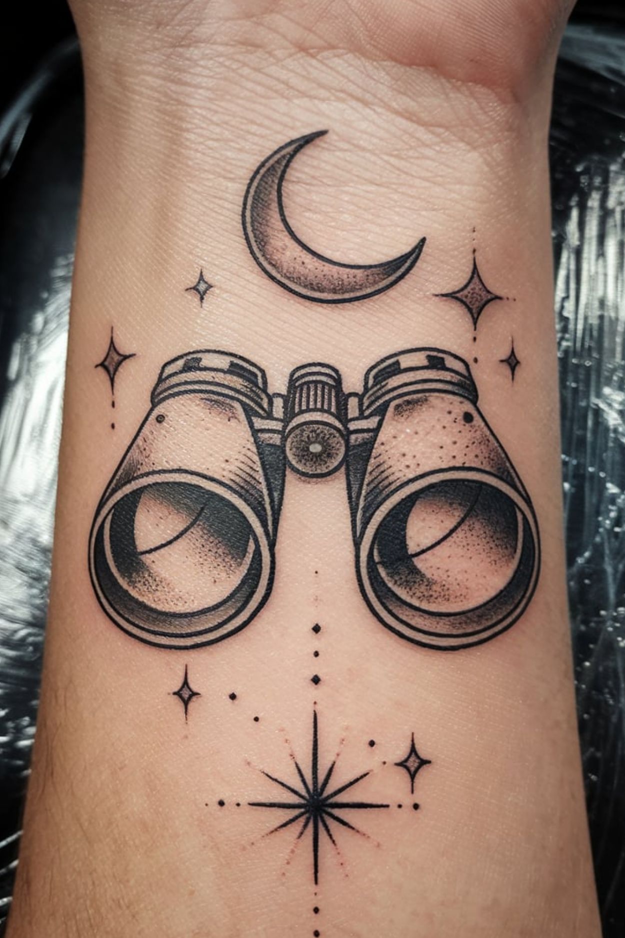 Binoculars Wrist Tattoo Ideas for Women