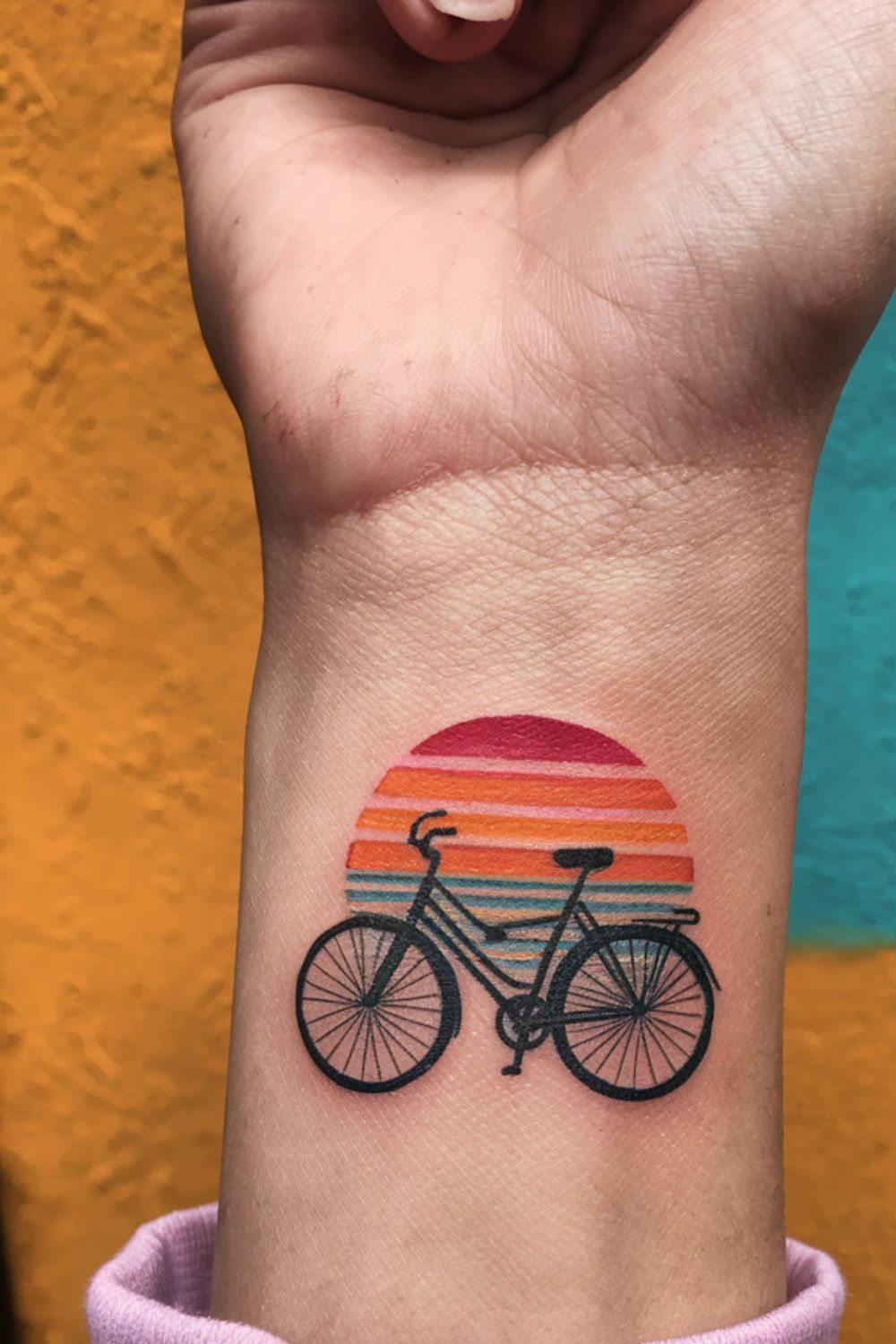 Small Bicycle Wrist Tattoos for Women