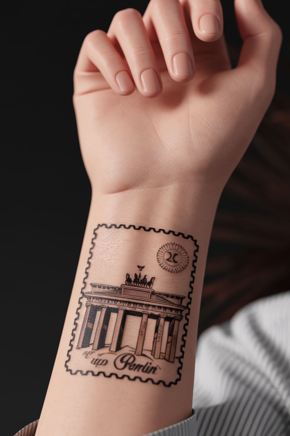 Passport Stamp Wrist Tattoos for Women