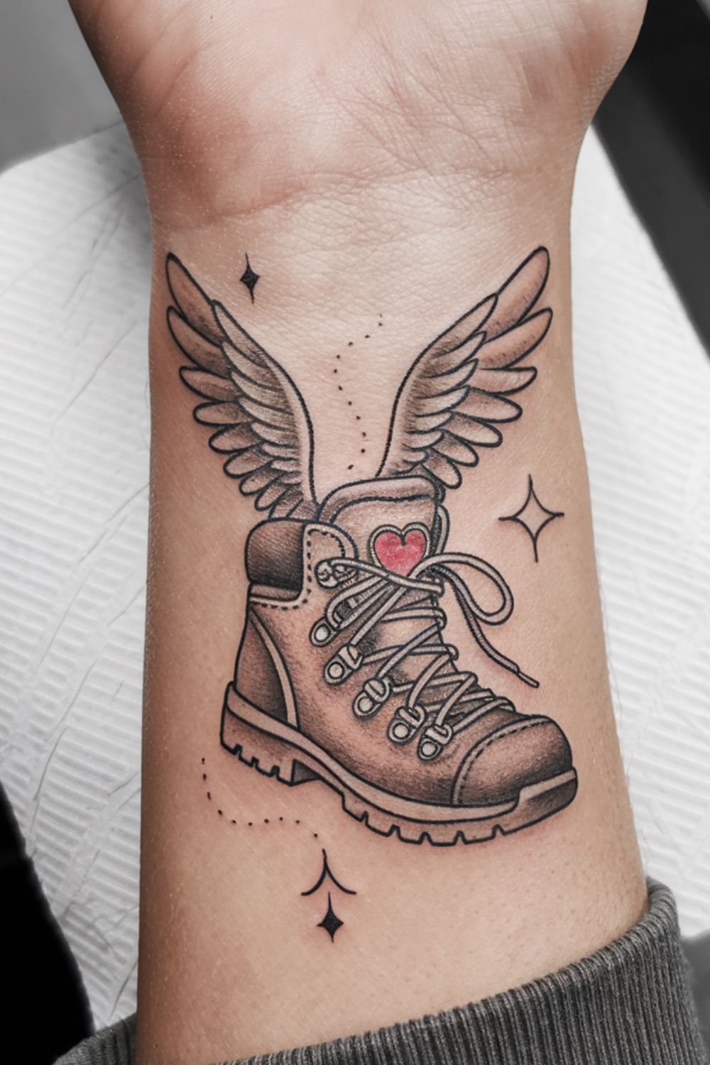 Hiking Boots Wrist Tattoos for Women