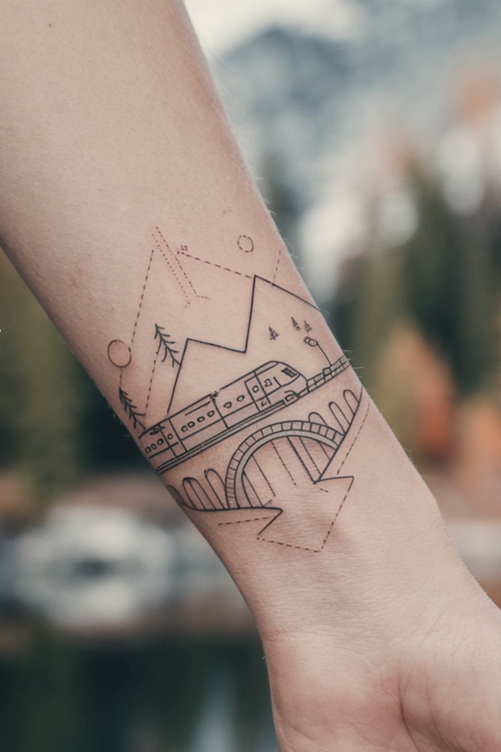 Small Train Wrist Tattoo Ideas for Women