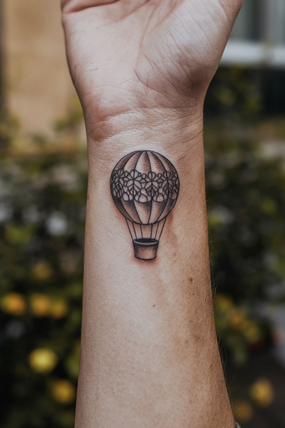 Hot Air Balloon Wrist Tattoos for Women