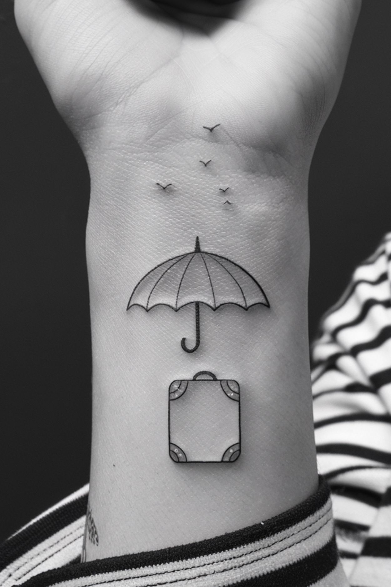 Small Suitcase Wrist Tattoo Ideas for Women 