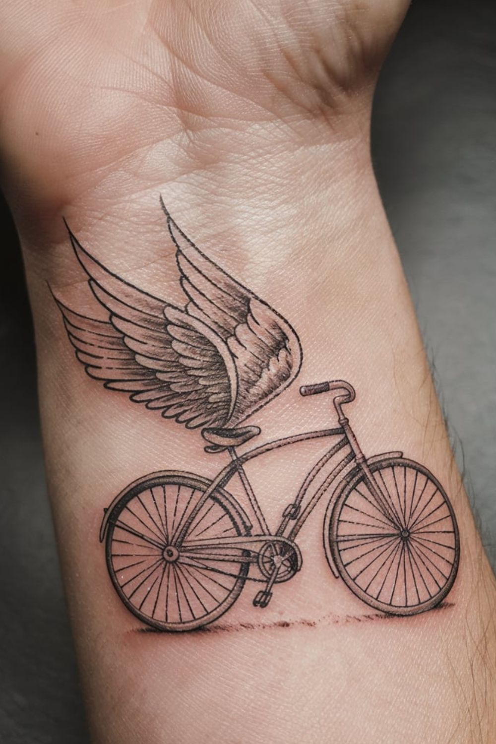 Small Bicycle Wrist Tattoos for Women